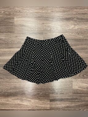 Forever 21 Vintage Black Polka Dot Flared Skirt - Women